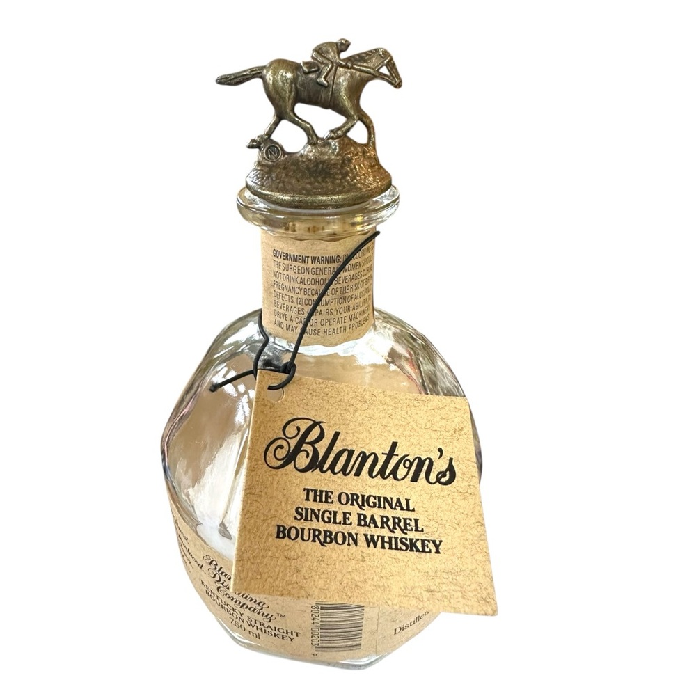 Empty Blanton’s The Original Single Barrel Bourbon Bottle w/Horse & Jockey Cork